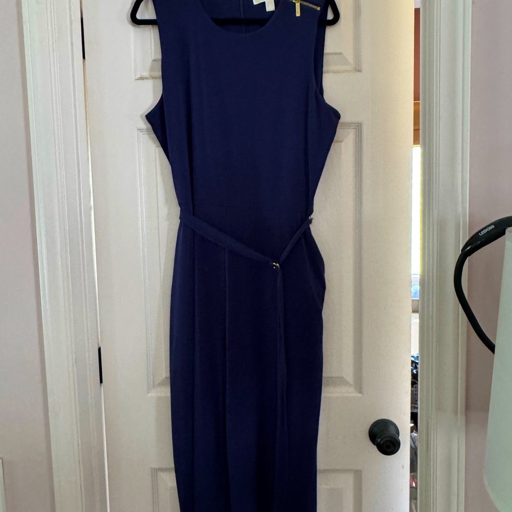 MICHAEL Michael Kors Blue Sleeveless Sheath Jumpsuit